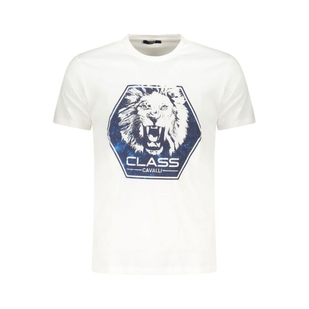 Cavalli Class Bianco Cotton Men Men's T-Shirt